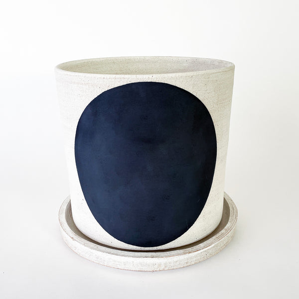 split pot planter Planter: Domino Black (Split)