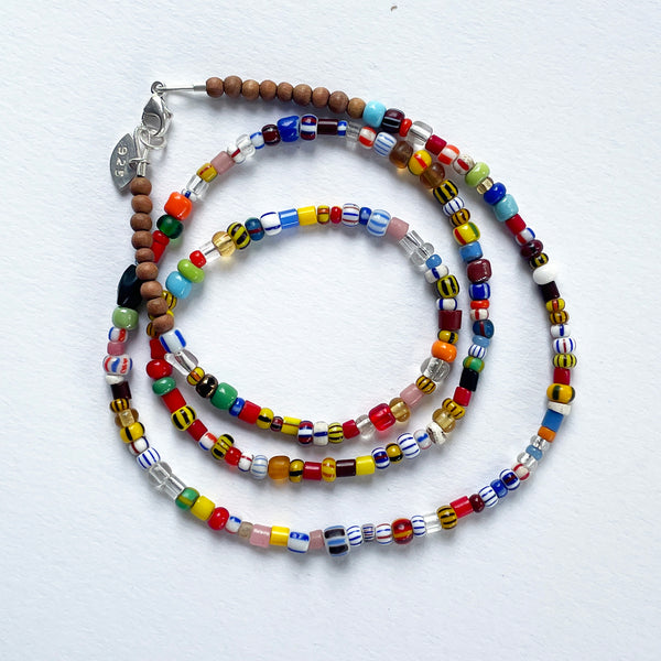 Bead Neck #100: African Beads w/Sandalwood