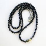 Bead Neck #201: Smoky Quartz 5mm / TQ & Rutilated Quartz