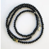 Bead Neck #201: Smoky Quartz 5mm / TQ & Rutilated Quartz