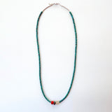 Bead Neck #101: Turquoise w/Sil- Coral, TQF  & Qtz