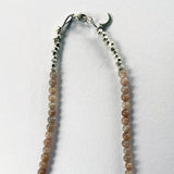 Bead Neck #400: Rose Moonstone w/Silver