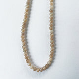 Bead Neck #400: Rose Moonstone w/Silver