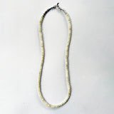 Bead Neck #400: Moonstone White w/Silver