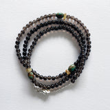 Bead Neck #403: Smoky Quartz w/Sil- TQ Barel & Quartz Rut
