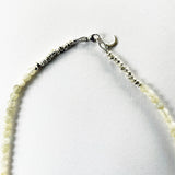 Bead Neck #405: White Moonstone w/Sil- Tibetan Coral