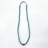 Bead Neck #500: TQ w/Sil - Coral