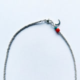 Bead Neck #101: Silver w/Coral & Turquoise 2
