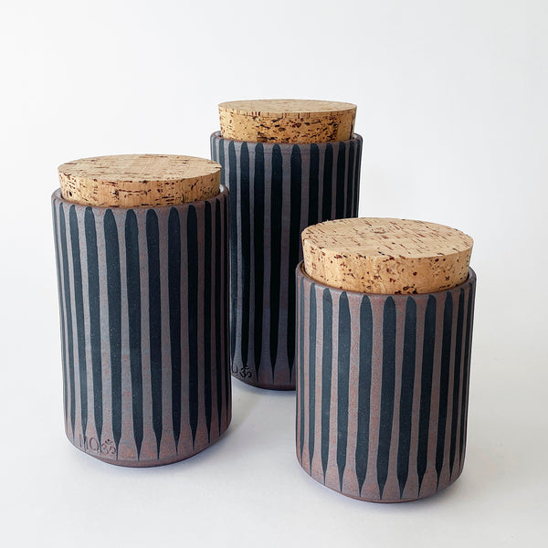 Canister Tall: Stripes Black TXD