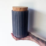 Canister Tall: Stripes Black TXD