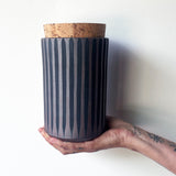 Canister Tall: Stripes Black TXD