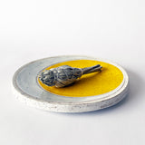 Dish Rnd Large: Crescent Yellow
