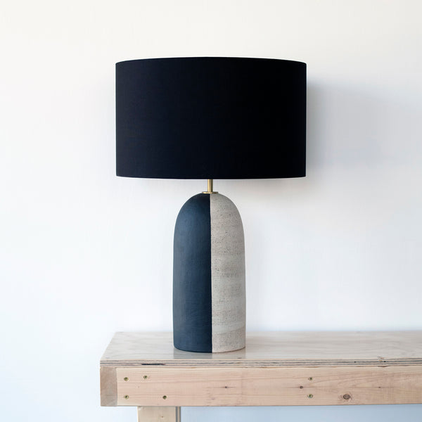 Lamp Kora Tall: B&W / Black Linen