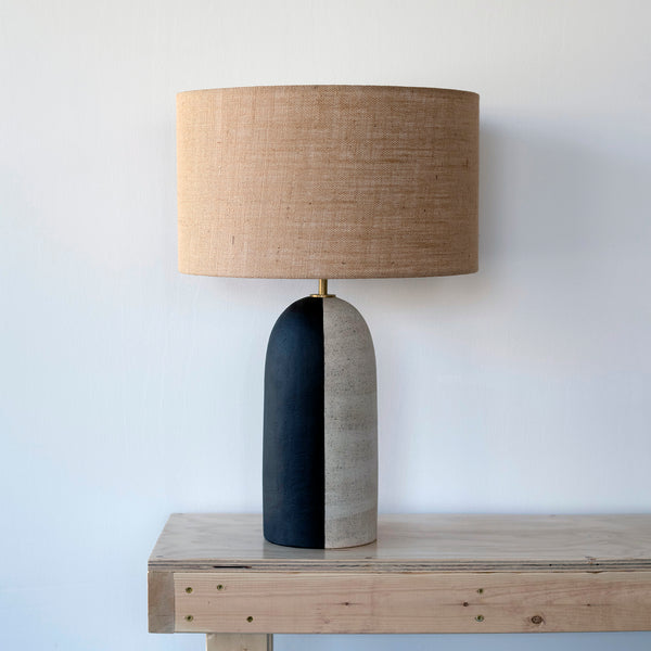 Lamp Kora Tall: B&W / Burlap