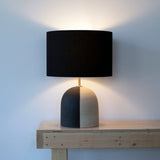 Lamp Kora Wide: B&W / Black Linen
