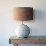 Lamp Rock Rnd XL: White / Burlap