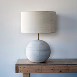 Lamp Rock Rnd XL: White / Natural