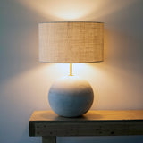 Lamp Rock Rnd XL: White / Natural