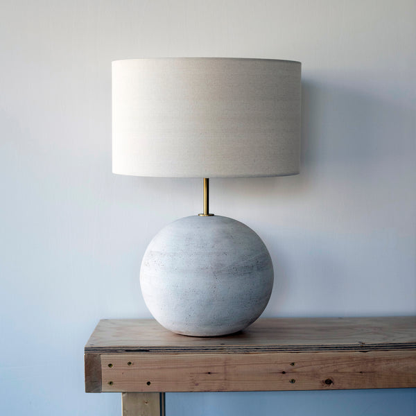 Lamp Rock Rnd XL: White / Natural