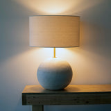 Lamp Rock Rnd XL: White / Natural