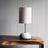 Lamp Rock Domed Med: White / Natural
