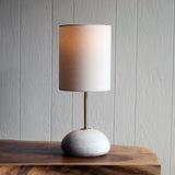 Lamp Rock Domed Med: White / Natural