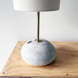 Lamp Rock Domed Med: White / Natural