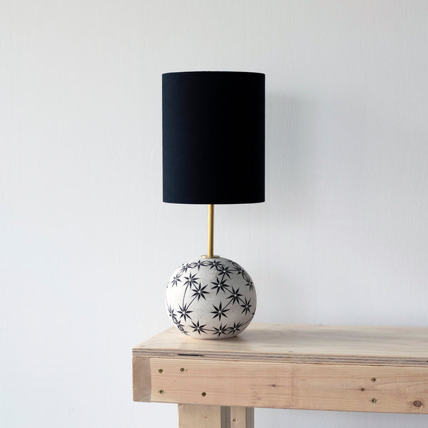 Lamp Rock Rnd Med: Constellation / Black Linen