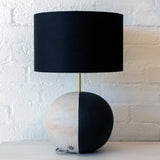 Lamp Rock Rnd XL: B&W / Black Linen
