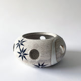 Candle Lantern Rnd: Crescent & Stars / Wht