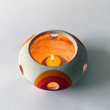 Candle Lantern Rnd: Nested Rainbow / Wht