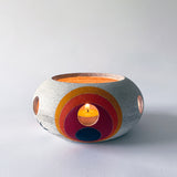 Candle Lantern Rnd: Nested Rainbow / Wht