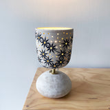 Lantern Rnd Constellation: White w/Rock Base