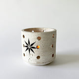 Tealight Lantern: Grid White