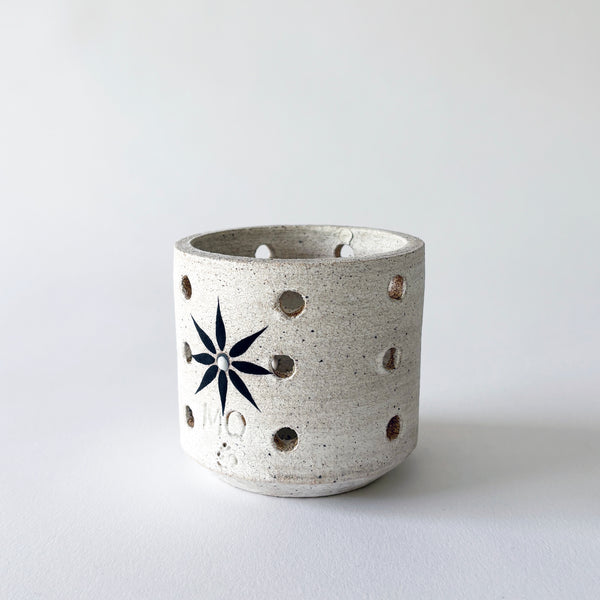 Tealight Lantern: Grid White