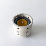 Tealight Lantern: Grid White