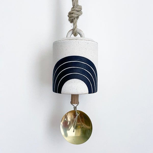 Thrown Bell Wide: Rings Indigo (Arc) Full Moon w/ Brass Disc