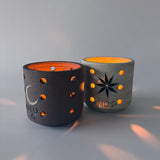 Tealight Lantern: Grid / White