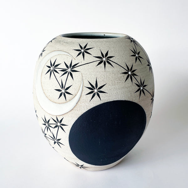 Vessel Round: Sun Moon Stars Indigo