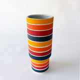 Vessel Step Tall: Rings Rainbow / Wht
