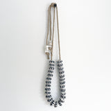 Garland27: Black Striped Pared Beads