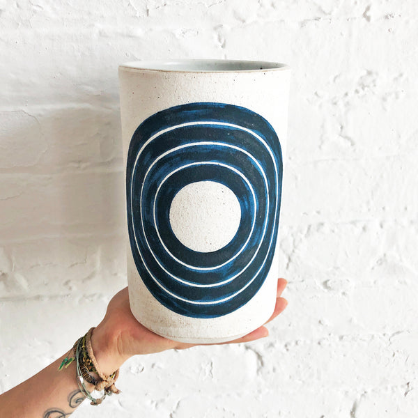 Vessel Tall: Rings Indigo