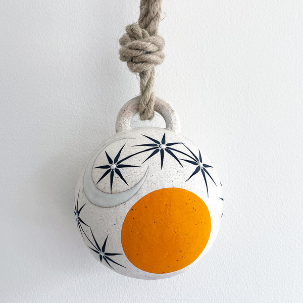 Jingle Bell Domed: Sun Moon Stars Marigold