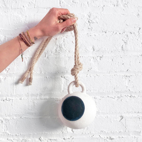 Jingle Bell Domed: Indigo Dot