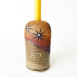 Candle Taper Vessel: Raw Shino Constellations