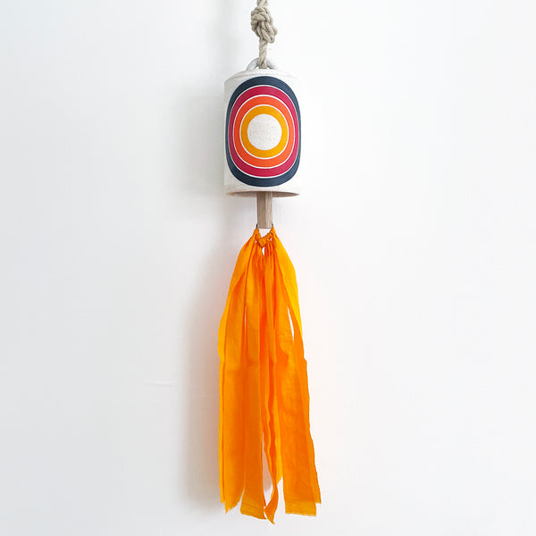 Thrown Bell Tall: Rings Rainbow Tassel
