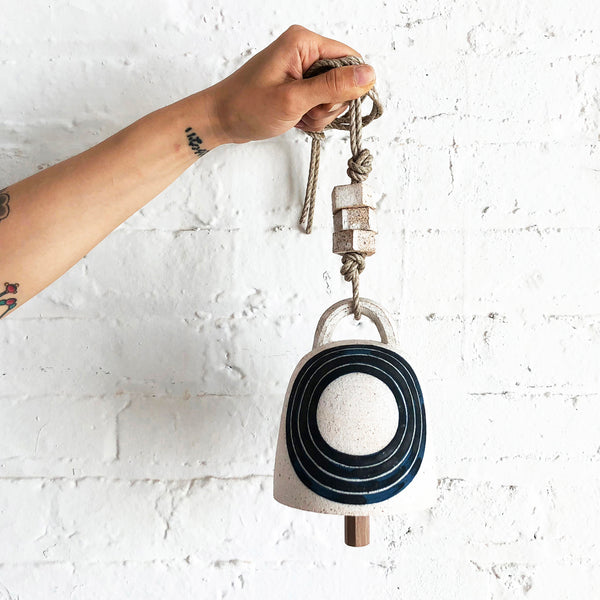 Thrown Bell Round: Rings Indigo