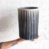Vessel Tall: Stripes Indigo