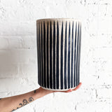 Vessel Tall: Stripes Indigo